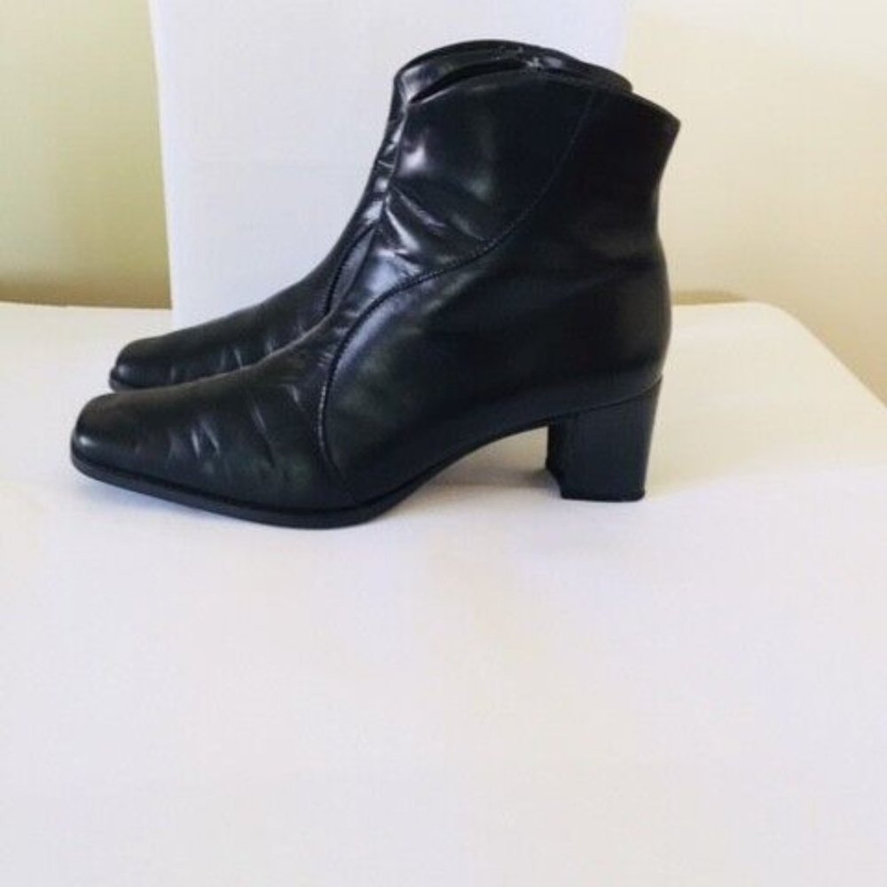 Peter Kaiser Black Leather Ankle Boots Women's Size 9 N made in Germany